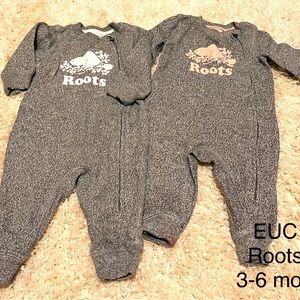 Roots B/G TWIN Rompers Size 3-6 months